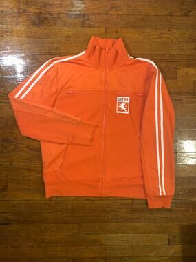 Vintage Y2K Express LVTHN Track Jacket Orange White Stripe Lion Large